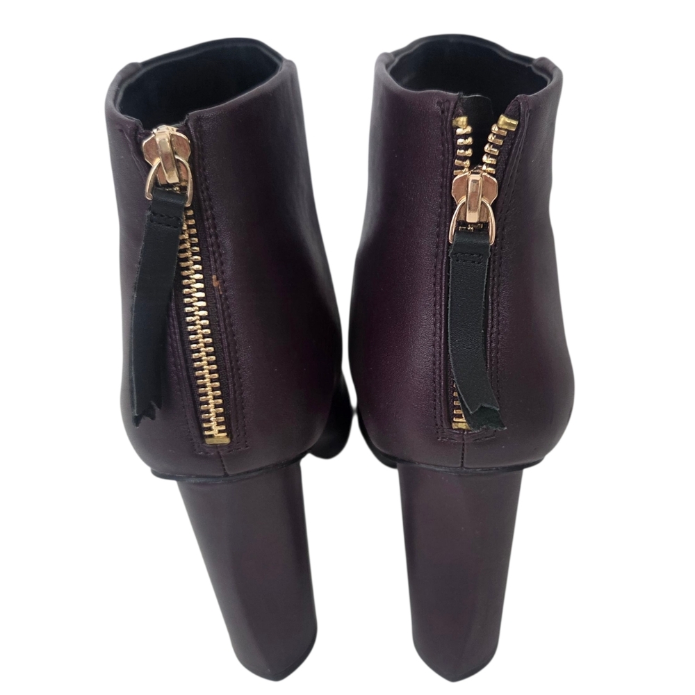 Cabi Bisset Leather Boots NEW High Block Heel Ankle Booties Womens 10 Mod Black - Picture 2 of 11